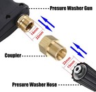 Pressure Washer Coupler  Metric M22 15mm Male Thread To M22 14mm Female Fitting