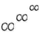 3pairs Stainless Steel Hoop Earring Set Huggie Hinged Earrings Women 8 10 12mm