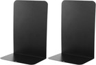 4 Pairs Heavy Duty Black Metal Bookends Non Slip L Shape Shelf Stoppers Pack Set