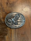 Silver American Eagle In God We Trust Belt Buckle Proud   Great Eagle Flag