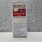 Nicorette Nicotine Gum 2mg Cinnamon Surge 100 Pieces Stop Smoking Exp 04 2027