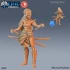 Epic Miniatures 28mm - Oni Female Fighter Dungeons And Dragons Dnd Miniature