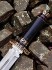 Hand Forged Damascus Steel Athame Dagger   Ritual And Fantasy Collectible Knife 