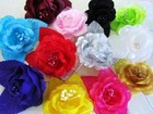 12 Poly Silk mesh 2  Rose Flower Bouquet Brooch wedding Floral Craft corsage F67