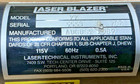 Laser Blazer 77 Helium Neon Hene Laser 0 5a 115v 60hz 5mw Max Power Output