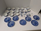 Children s Blue Willow Tea Set 33 Assorted Pieces  Vintage  