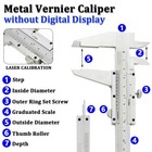 Non Digital Vernier Caliper  6  150mm Stainless Steel Caliper Measuring Tool    