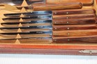 Vtg  Set Of 6  Rosewood-handled Steak Knives   Carving Set     Shuredge      jjj