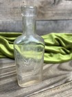 Lot 2 Antique Small Apothecary Clear Dig Bottles Glass Decor As-is Dirt Inside