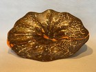 Viz Art Glass Ruffled Edge Brown Wall Art Plate  22  Widest