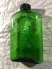 Vintage Green Glass 1932 Refrigerator Water Bottle Embossed Wishing Well 1 Qt