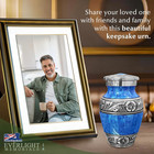 Light Blue Watercolor Small Keepsake Cremation Urn For Human Ashes