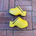 70s Vintage Amsterdam Famolare Yellow Fiberglass Clogs Sz 8