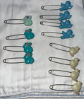 Vintage Diaper Safety Pins Mixed Lot Of 12 Baby Birds  Chicks And Squirrels
