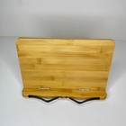 Bamboo Book Stand Adjustable Cookbook Holder Tablet Tray Page Paper Clips