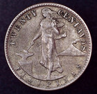 1945-d United States  Philippines 20 Cents Centavos Silver Coin - World War 2