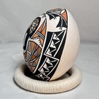 Yolanda Trujillo Acoma Nm Native American Bear 4 5  Footed Seed Pot Hand Painted
