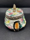 Vintage Hand Painted Vanity Dresser Box  Floral W Gold Accents 7 X 4 5 Japan  