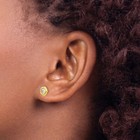 14k Solid Yellow Gold Cz Stud Earrings
