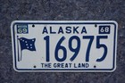 1968 1969 Alaska License Plate - Big Dipper   North Star Flag