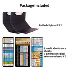 2pack Foldable Nurse Clipboard - Black Plastic Medical Clipboard With Pocket    