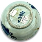 Antique Japanese Bird Kanji Porcelain Dish 6    Blue White Marks Euc