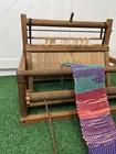 Antique Peacock Loom Wood Weaving Primitive Folkart The Handcrafters Waupun Wisc