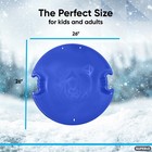 Round Snow Saucer Sled  Blue 26  Sledding Disc For Kids And Adults Winter Fun