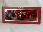 Set  3  Waterford Marquis Ruby Red Crystal Winter Celebrations Ornaments Retired