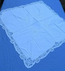 Cluny Bobbin Lace Centerpiece Tablecloth Topper 32  Square White Cotton