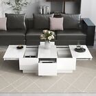 Modern Coffee Table Extendable Center Table With Hidden Storage Compartments