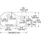 Franke Prx120 Rh Double Bowl Undermount Kitchen Sink 35 5 8  x20 1 2  