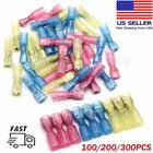100 200x Insulated Female Spade Wire Connectors Heat Shrink Crimp Terminals 12v