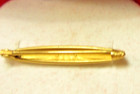 Antique Victorian 10k Yellow Gold Etched Floral Bar Pin Brooch