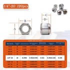 1 4 -20 Nylon Insert Lock Nuts 120pcs Sae 304 Stainless Steel Nylon Locknuts    