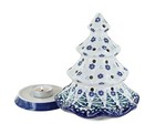 Blue Rose Polish Pottery Festive Fir Tree Luminary