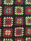 Crochet Granny Square Roseanne Afghan Throw Blanket Vtg 67x50 Cottage Farm Core