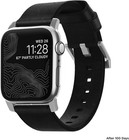 Nomad Modern Strap For Apple Watch 44mm 42mm   Black Leather   Silver Hardware