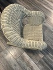 Wicker Child   s Rocking Chair Boho Off White Vintage