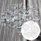 70pcs Glass Cabochons Dome Tiles Set  7 Sizes Clear Round Flat Back For Diy C   