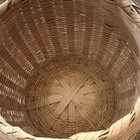 Woven Wicker Basket W  Lid  And Handle  vintage Large Round  12x12x13in