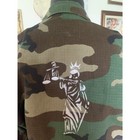 Cropped Military Camo Jacket With Lady Liberty
