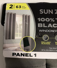 Sun Zero Gray Blackout Window Curtains 2 Panels With Grommets 37 X 63 Each New