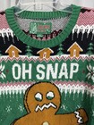 Ugly Christmas Sweater Mens Medium Oh Snap Gingerbread Funny Holiday Pullover