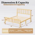 Sementa 12 Inch Bamboo Wood Queen Size Platform Bed Frame With Queen  Yellow 