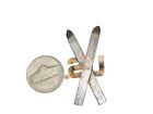 Original Wwii Us Army 10th Mountain Division Crossed Ski Pin Insignia