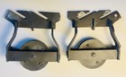 Antique Barn Door Rollers Pair Steel Overhead Track Hardware Industrial Vintage