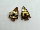 Unique Vintage Arrow Head Southwestern Tribal Copper Tone Resin Pierced Earrings