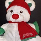 Fisher Price Puffalump 1992 Christmas Bear White Plush Stuffed Animal Vintage