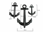 Metal Ship Anchor X Large Set Of 3 Maritime Wall Hanging 24 17   12 Inches